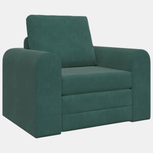 Sofá-cama, Sofá conversível Verde Escuro 98 x 71 x 83 cm Veludo