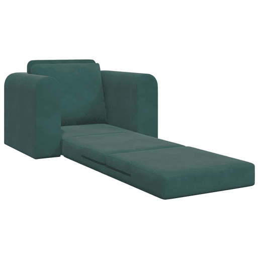 Sofá-cama, Sofá conversível Verde Escuro 98 x 71 x 83 cm Veludo