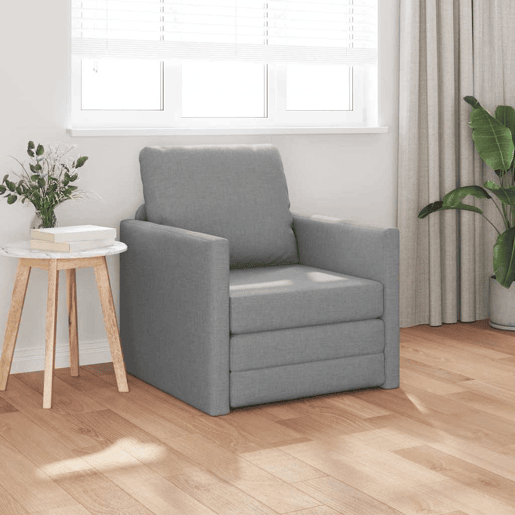 Sofá-cama, Sofá conversível Cinzento-claro 74 x 77 x 81 cm Veludo