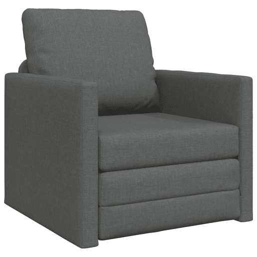 Sofá-cama, Sofá conversível Cinza Escuro 74 x 77 x 81 cm Veludo