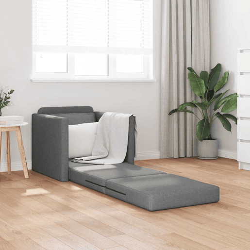 Sofá-cama, Sofá conversível Cinza Escuro 74 x 77 x 81 cm Veludo