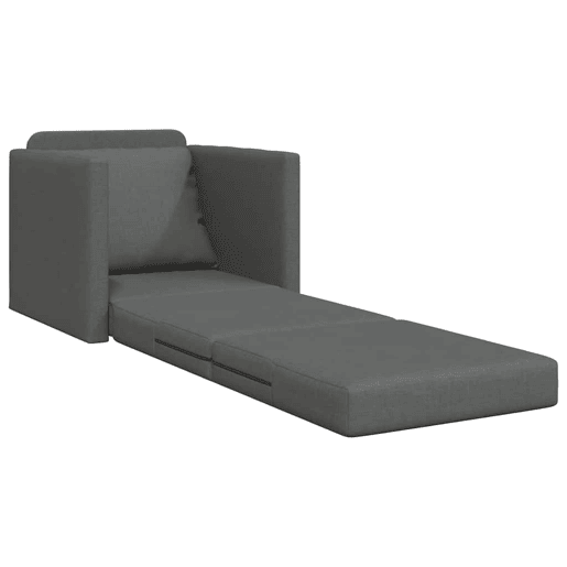 Sofá-cama, Sofá conversível Cinza Escuro 74 x 77 x 81 cm Veludo