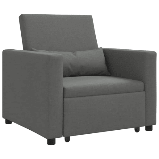 Sofá cama, Sofá conversível single Cinzento escuro 90 x 165 x 87 cm tecido