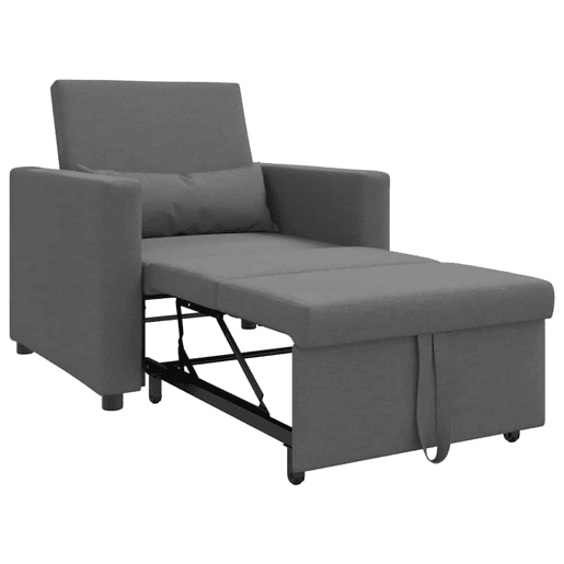 Sofá cama, Sofá conversível single Cinzento escuro 90 x 165 x 87 cm tecido