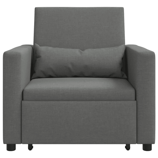 Sofá cama, Sofá conversível single Cinzento escuro 90 x 165 x 87 cm tecido