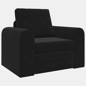 Sofá-cama, Sofá conversível Preto 98 x 71 x 83 cm Veludo
