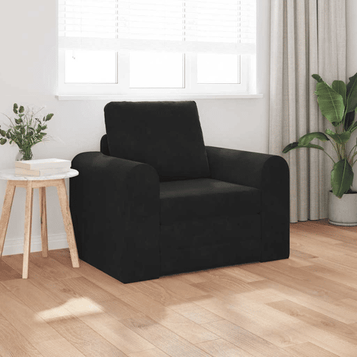 Sofá-cama, Sofá conversível Preto 98 x 71 x 83 cm Veludo