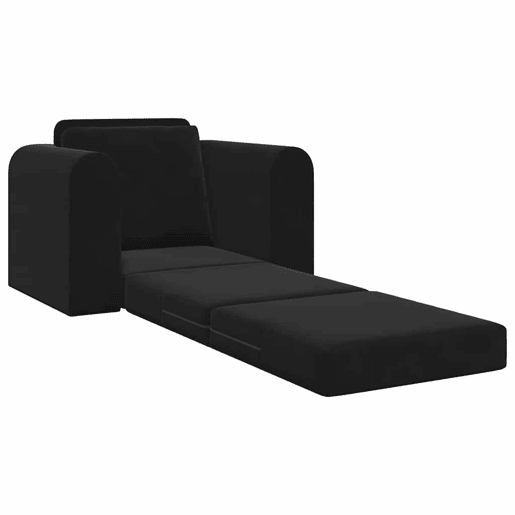 Sofá-cama, Sofá conversível Preto 98 x 71 x 83 cm Veludo