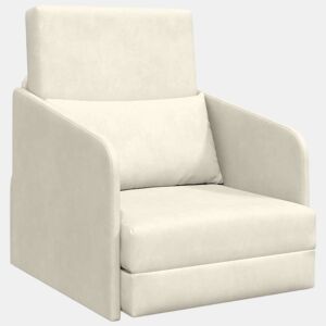 Sofá-cama, Sofá conversível Creme 65 x 80 x 83 cm Veludo