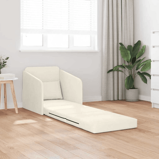Sofá-cama, Sofá conversível Creme 65 x 80 x 83 cm Veludo