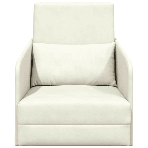 Sofá-cama, Sofá conversível Creme 65 x 80 x 83 cm Veludo