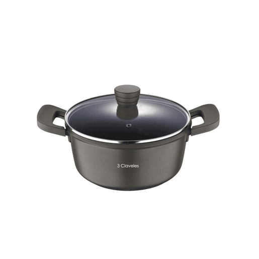 Caçarola com tampa Ø24cm e 4,5L em alumínio fundido antiaderente 3Claveles