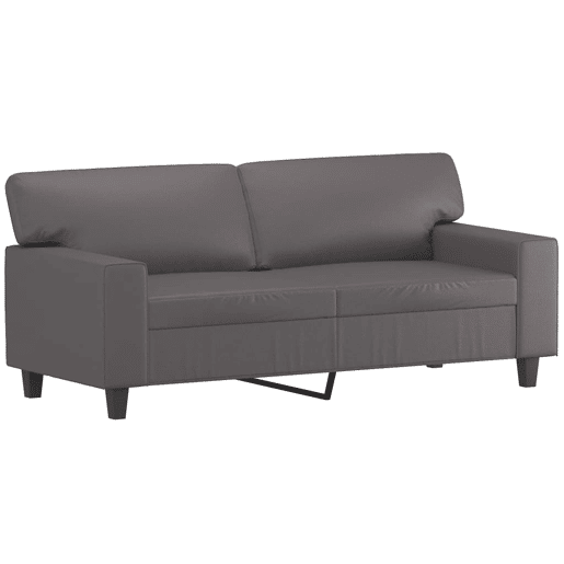 Sofá de 2 lugares - Sofá fixo 140 cm couro artificial cinza Sofá de 2 lugares - Sofá fixo 140 cm couro artificial cinza