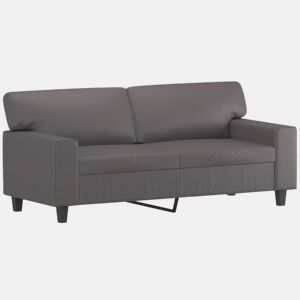 Sofá de 2 lugares - Sofá fixo 140 cm couro artificial cinza