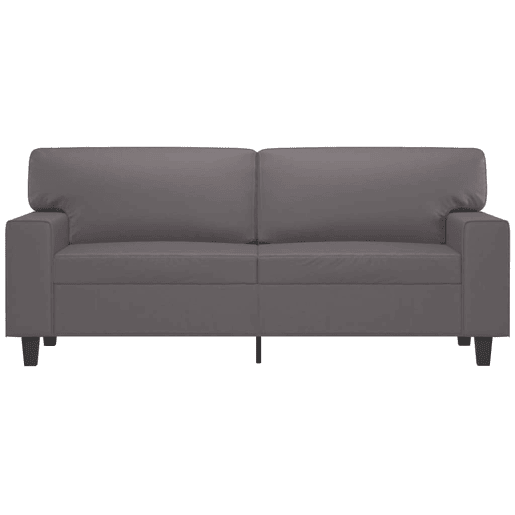Sofá de 2 lugares - Sofá fixo 140 cm couro artificial cinza Sofá de 2 lugares - Sofá fixo 140 cm couro artificial cinza