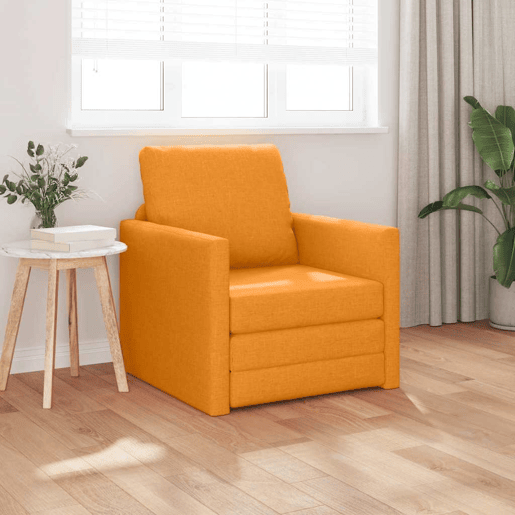 Sofá-cama, Sofá conversível Amarelo Escuro 74 x 77 x 81 cm Veludo