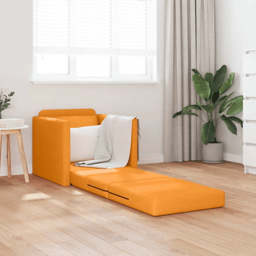 Sofá-cama, Sofá conversível Amarelo Escuro 74 x 77 x 81 cm Veludo