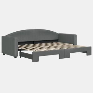 Sofá-cama, Sofá conversível com gavetão 80x200 cm tecido cinzento-escuro