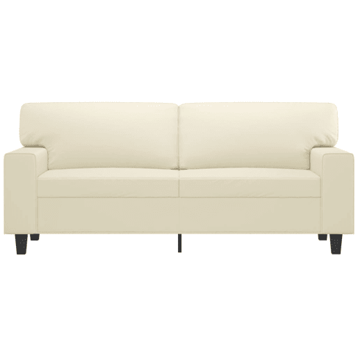 Sofá de 2 lugares - Sofá fixo 140 cm couro artificial cor creme