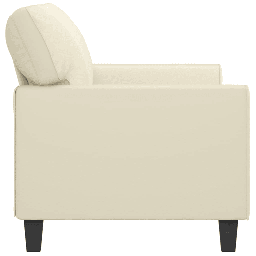 Sofá de 2 lugares - Sofá fixo 140 cm couro artificial cor creme