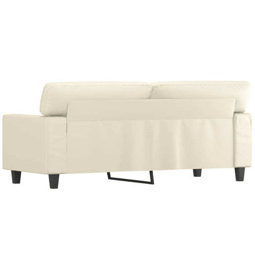 Sofá de 2 lugares - Sofá fixo 140 cm couro artificial cor creme
