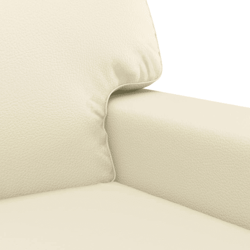 Sofá de 2 lugares - Sofá fixo 140 cm couro artificial cor creme