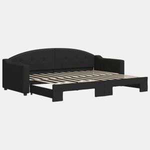 Sofá-cama, Sofá conversível com gavetão 80x200 cm tecido preto