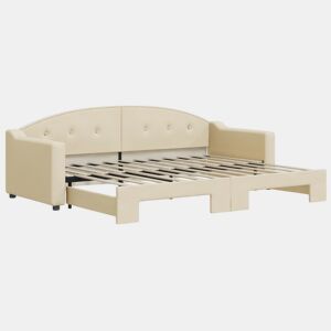 Sofá-cama, Sofá conversível com gavetão 80x200 cm tecido cor creme