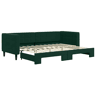 Sofá-cama, Sofá conversível com gavetão 80x200 cm veludo verde-escuro