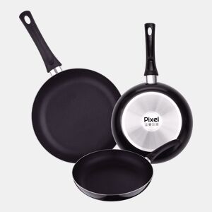 Conjunto de 3 frigideiras Ø20Ø24Ø30cm em alumínio prensado e antiaderente PIXEL Chef Sauce