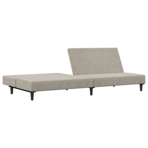 Sofá-cama, Sofá conversível de 2 lugares veludo cinzento-claro