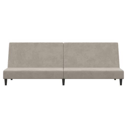 Sofá-cama, Sofá conversível de 2 lugares veludo cinzento-claro