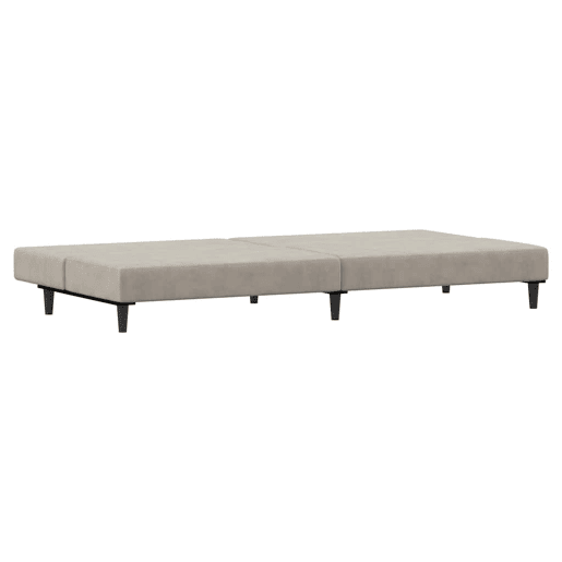 Sofá-cama, Sofá conversível de 2 lugares veludo cinzento-claro