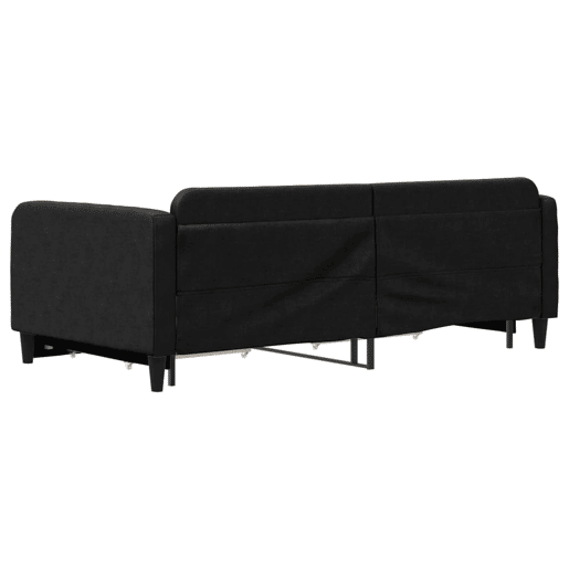 Sofá-cama, Sofá conversível com gavetão e gavetas 100x200 cm tecido preto