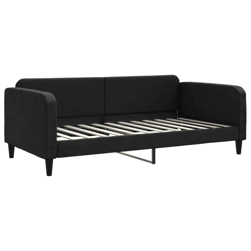 Sofá-cama, Sofá conversível com gavetão e gavetas 100x200 cm tecido preto