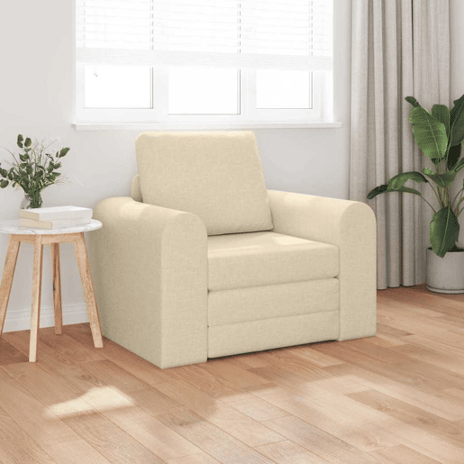 Sofá-cama, Sofá conversível Creme 98 x 71 x 83 cm Veludo