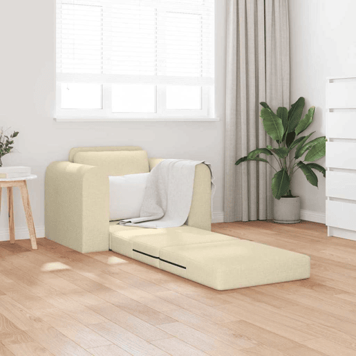 Sofá-cama, Sofá conversível Creme 98 x 71 x 83 cm Veludo