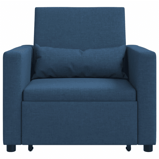 Sofá cama, Sofá conversível single com rodas Azul 90 x 165 x 87 cm tecido