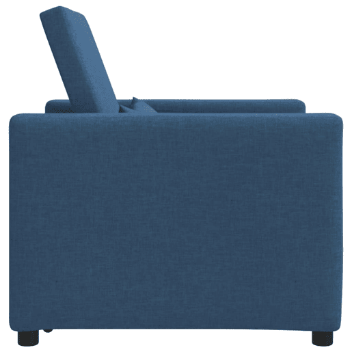 Sofá cama, Sofá conversível single com rodas Azul 90 x 165 x 87 cm tecido