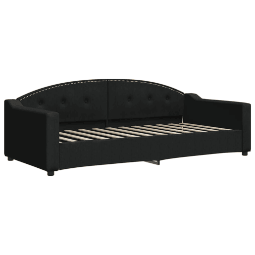 Sofá-cama, Sofá conversível com gavetão e gavetas 90x200 cm tecido preto
