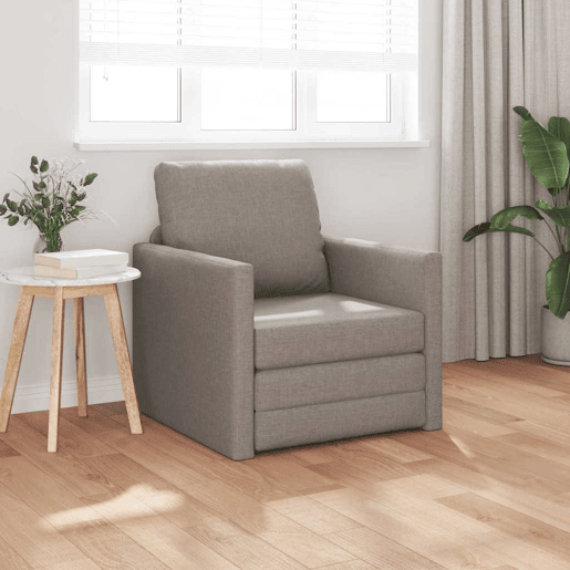 Sofá-cama, Sofá conversível Cinzento-acastanhado 74 x 77 x 81 cm Veludo