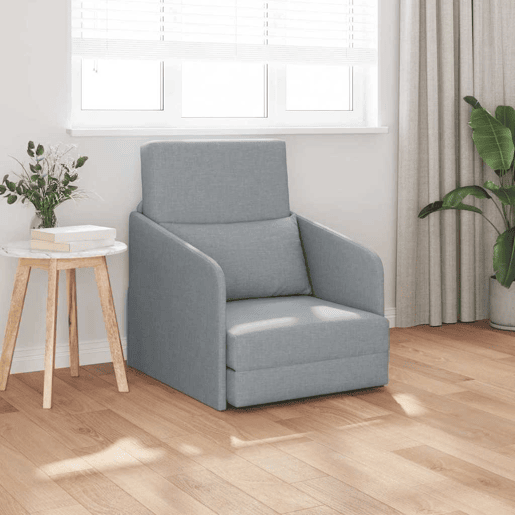 Sofá-cama, Sofá conversível Cinzento-claro 65 x 80 x 83 cm Veludo