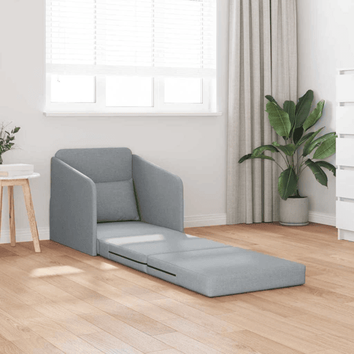 Sofá-cama, Sofá conversível Cinzento-claro 65 x 80 x 83 cm Veludo