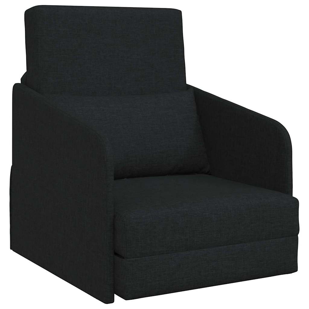 sofa cama - sofa convertible negro 65 x 80 x 83 cm terciopelo