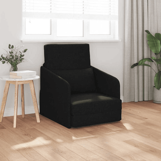 Sofá-cama, Sofá conversível Preto 65 x 80 x 83 cm Veludo