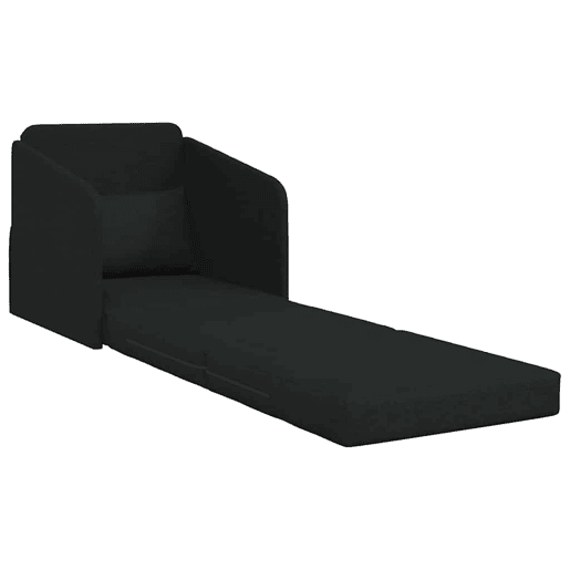 Sofá-cama, Sofá conversível Preto 65 x 80 x 83 cm Veludo