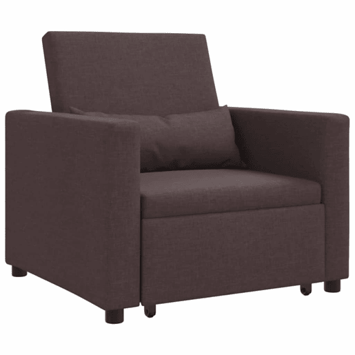 Sofá cama, Sofá conversível single Castanho escuro 90 x 165 x 87 cm tecido Sofá cama, Sofá conversível single Castanho escuro 90 x 165 x 87 cm tecido