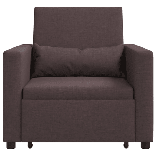 Sofá cama, Sofá conversível single Castanho escuro 90 x 165 x 87 cm tecido Sofá cama, Sofá conversível single Castanho escuro 90 x 165 x 87 cm tecido