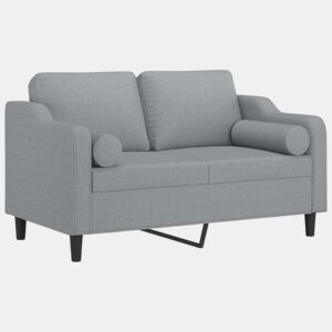Sofá 2 lugares, Sofá fixo + almofadas decorativas 120cm tecido cinza-claro