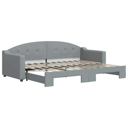 Sofá-cama, Sofá conversível com gavetão 80x200 cm tecido cinzento-claro
